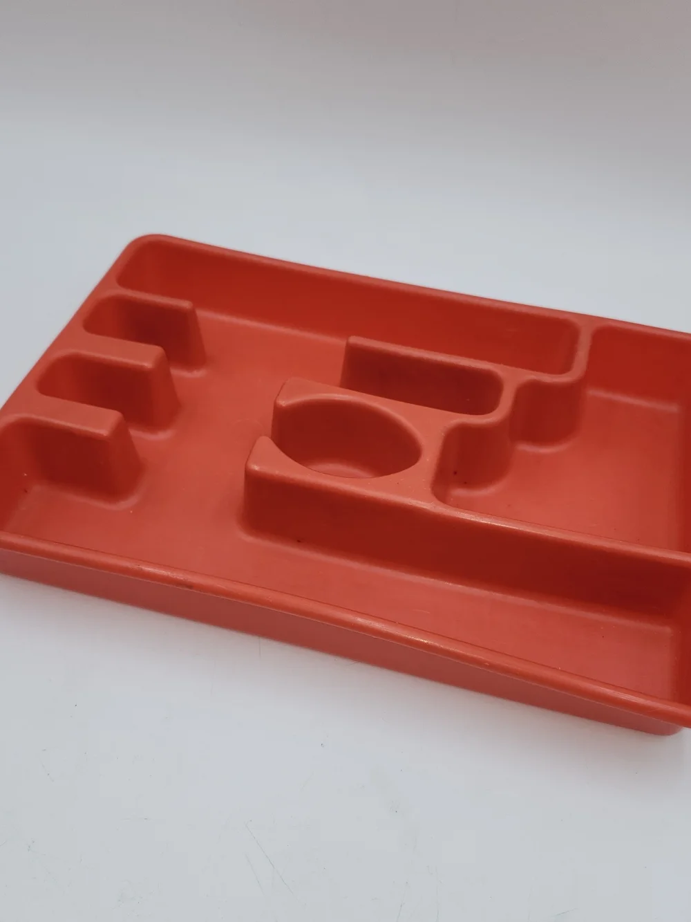 Vintage Rubbermaid #2921 Silverware Flatware Utensil Holder Tray 70s orange rust